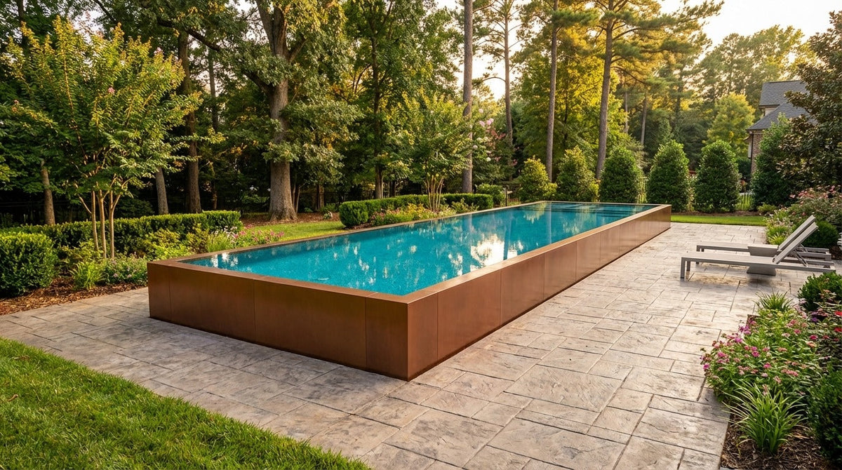 16 x 60 Espresso Copper Blue Topaz Architectural Pool