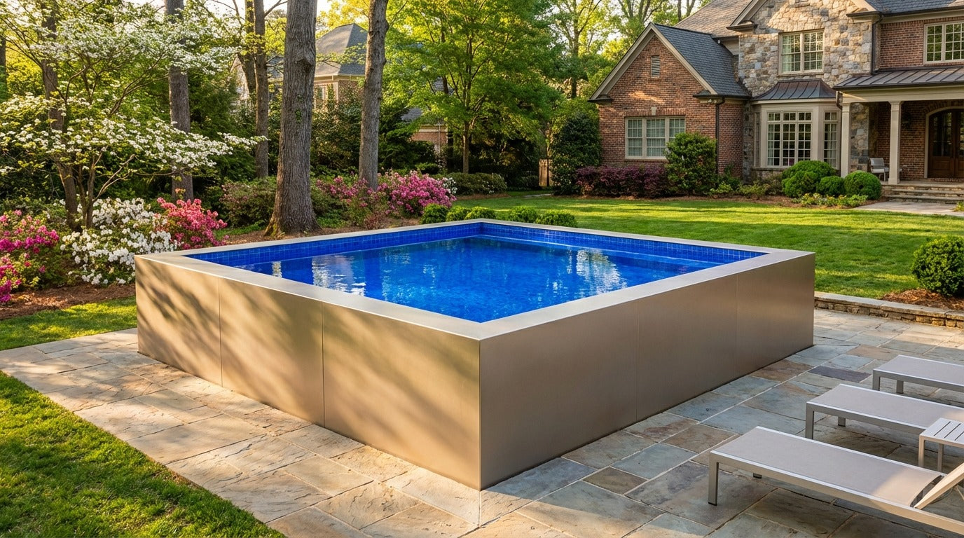 12 x 12 Champagne Mist Blue Matrix Architectural Pool