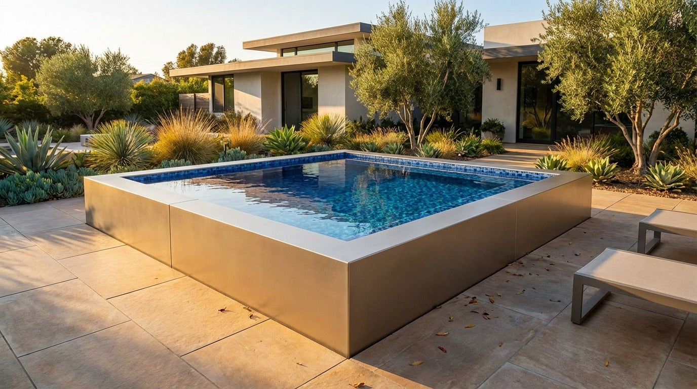 12 x 12 Champagne Mist Mystic Blue Architectural Pool