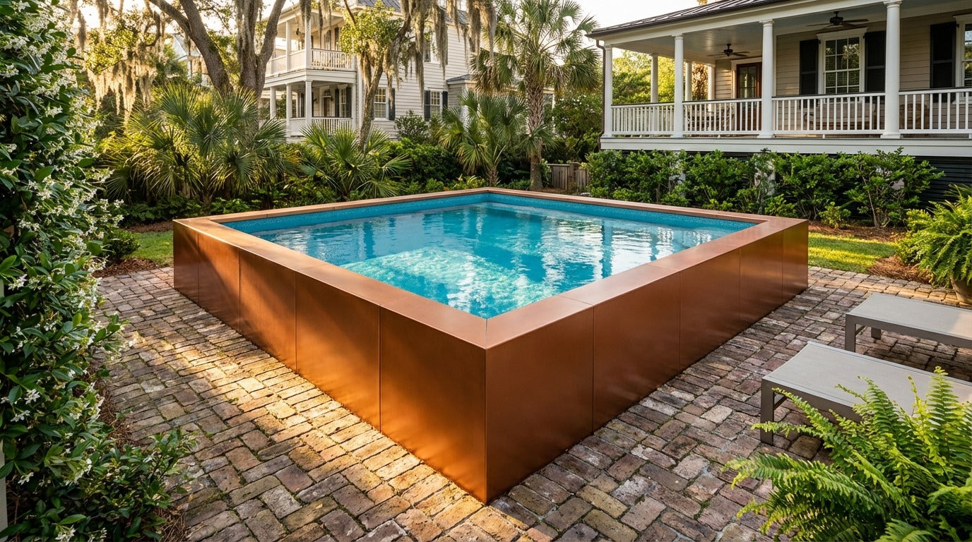 12 x 12 Espresso Copper Blue Topaz Architectural Pool