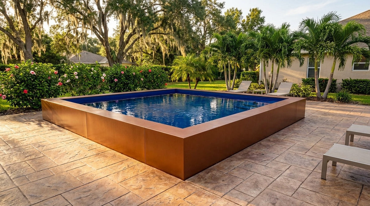 12 x 12 Espresso Copper Deep Sea Blue Architectural Pool