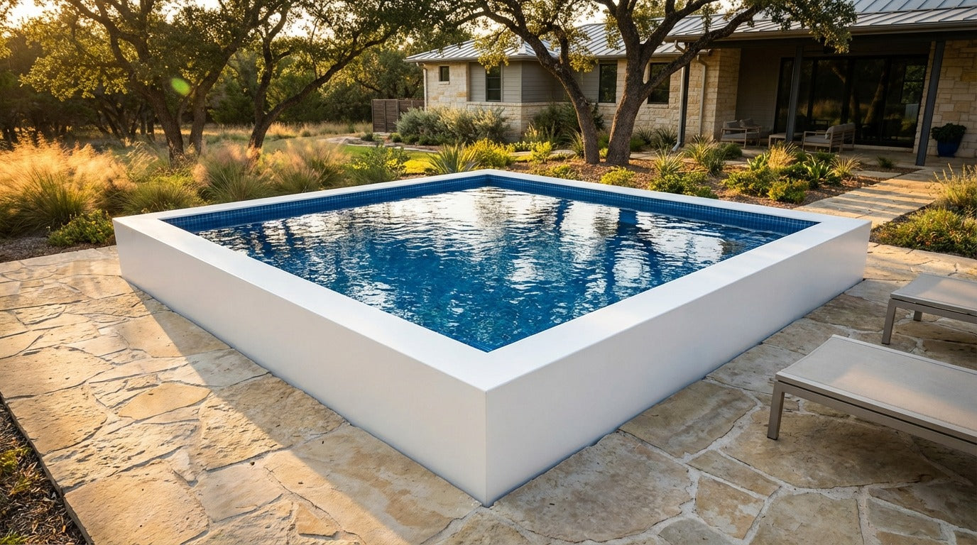 12 x 12 Alpine White Mystic Blue Architectural Pool