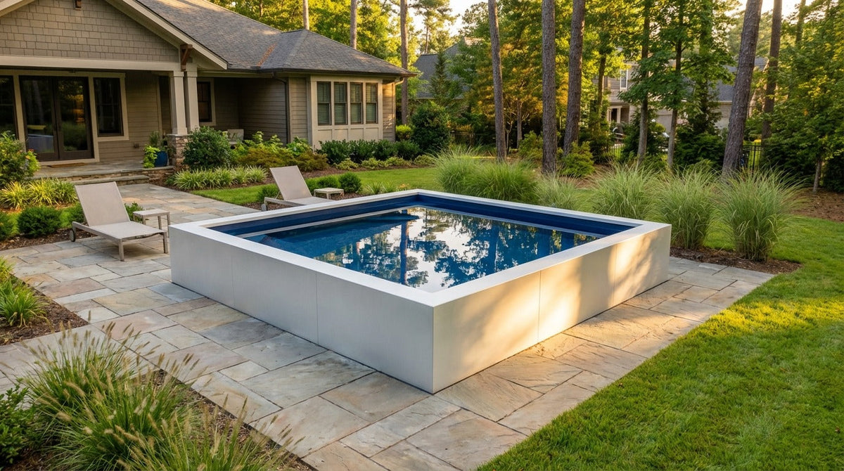 12 x 12 Alpine White Deep Sea Blue Architectural Pool