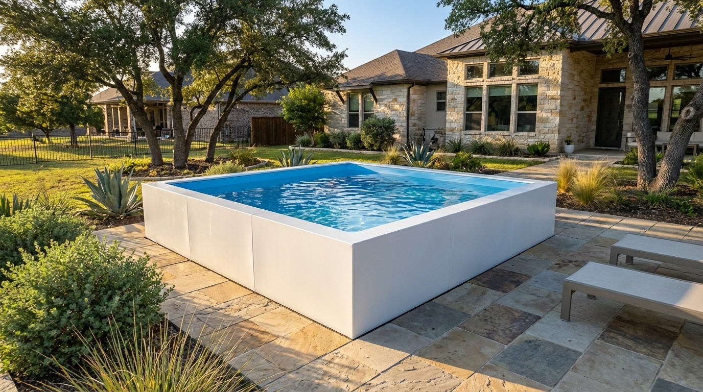 12 x 12 Alpine White Aqua Blue Architectural Pool