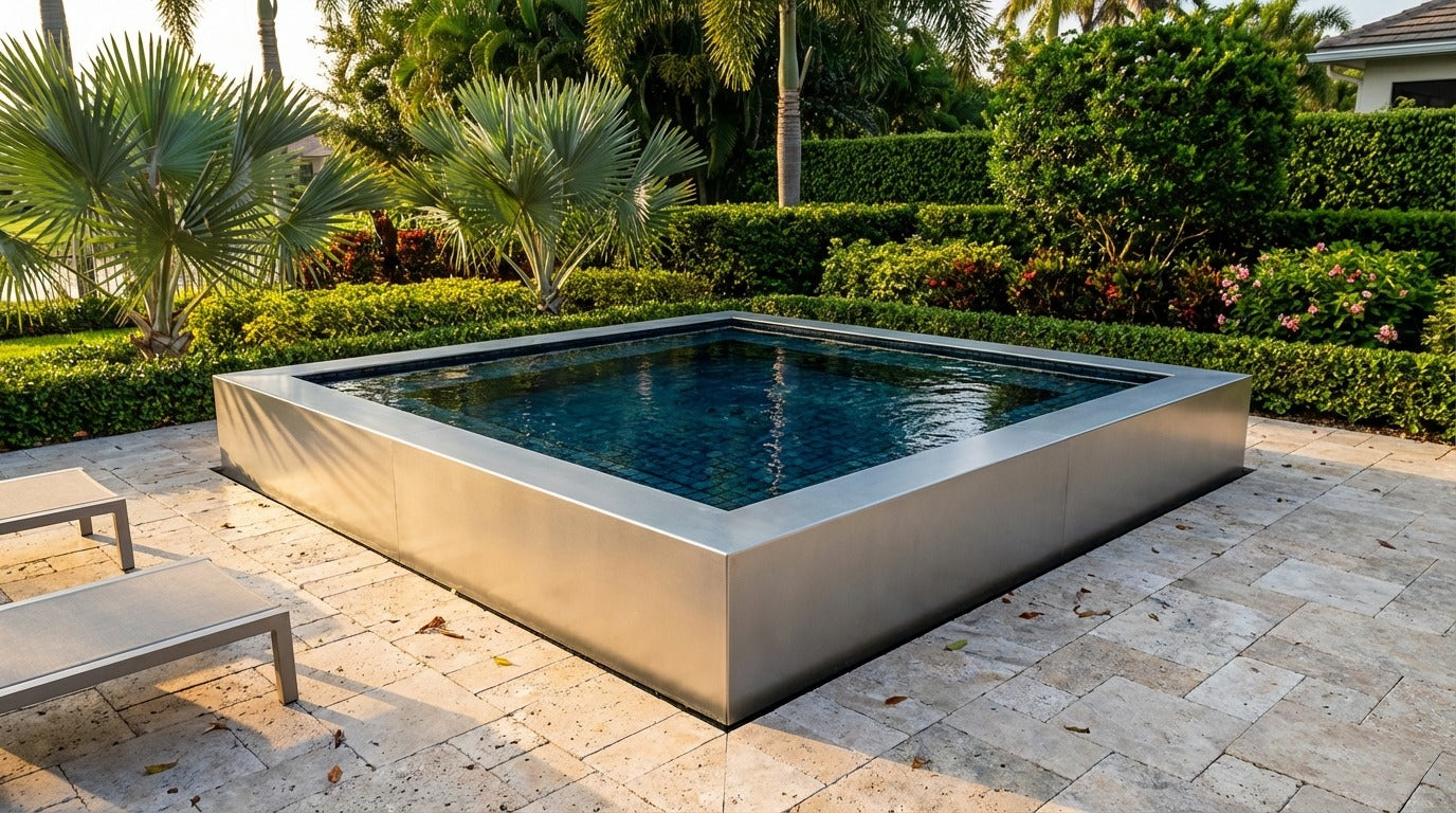 12 x 12 Platinum Silver Black Sapphire Architectural Pool