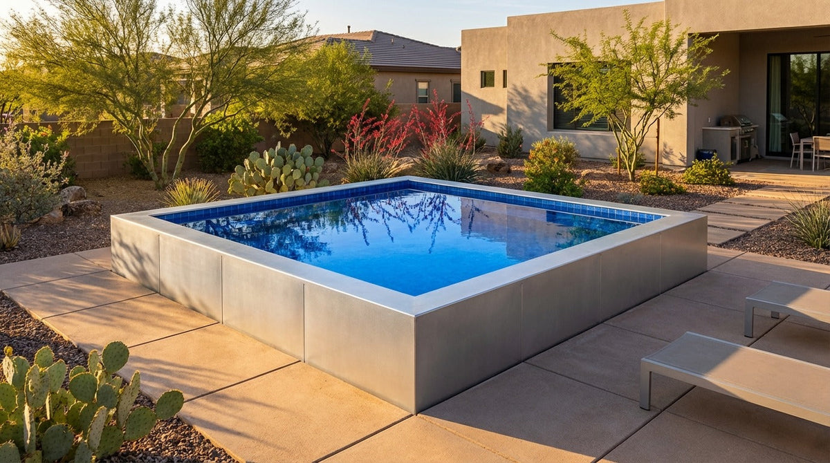 12 x 12 Platinum Silver Blue Matrix Architectural Pool