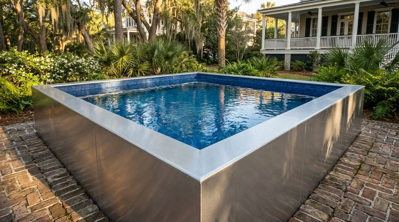12 x 12 Platinum Silver Mystic Blue Architectural Pool