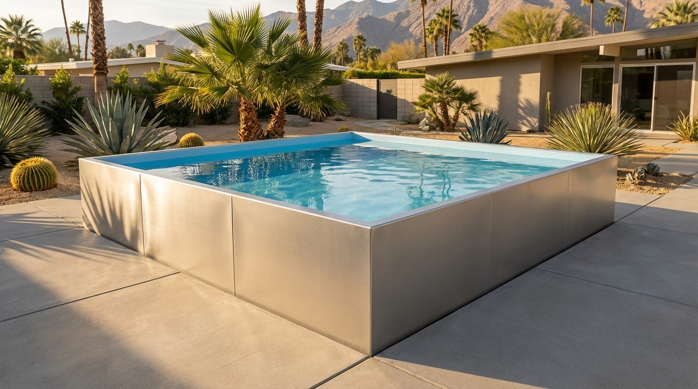 12 x 12 Platinum Silver Aqua Blue Architectural Pool