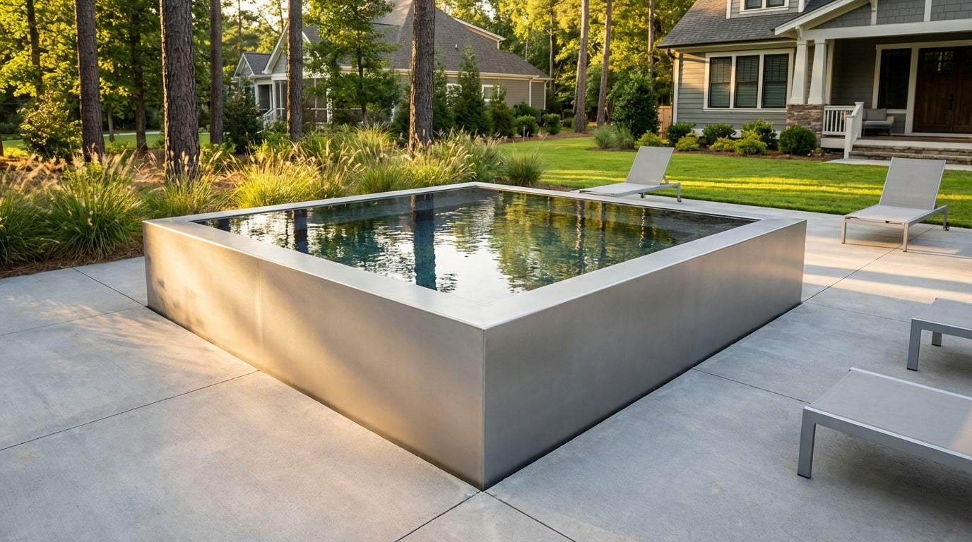 12 x 12 Platinum Silver Titanium Stone Architectural Pool