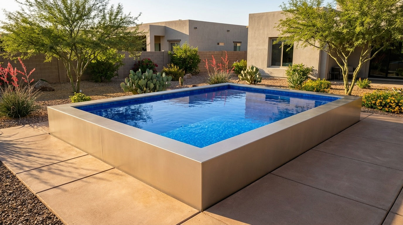 12 x 16 Champagne Mist Blue Matrix Architectural Pool