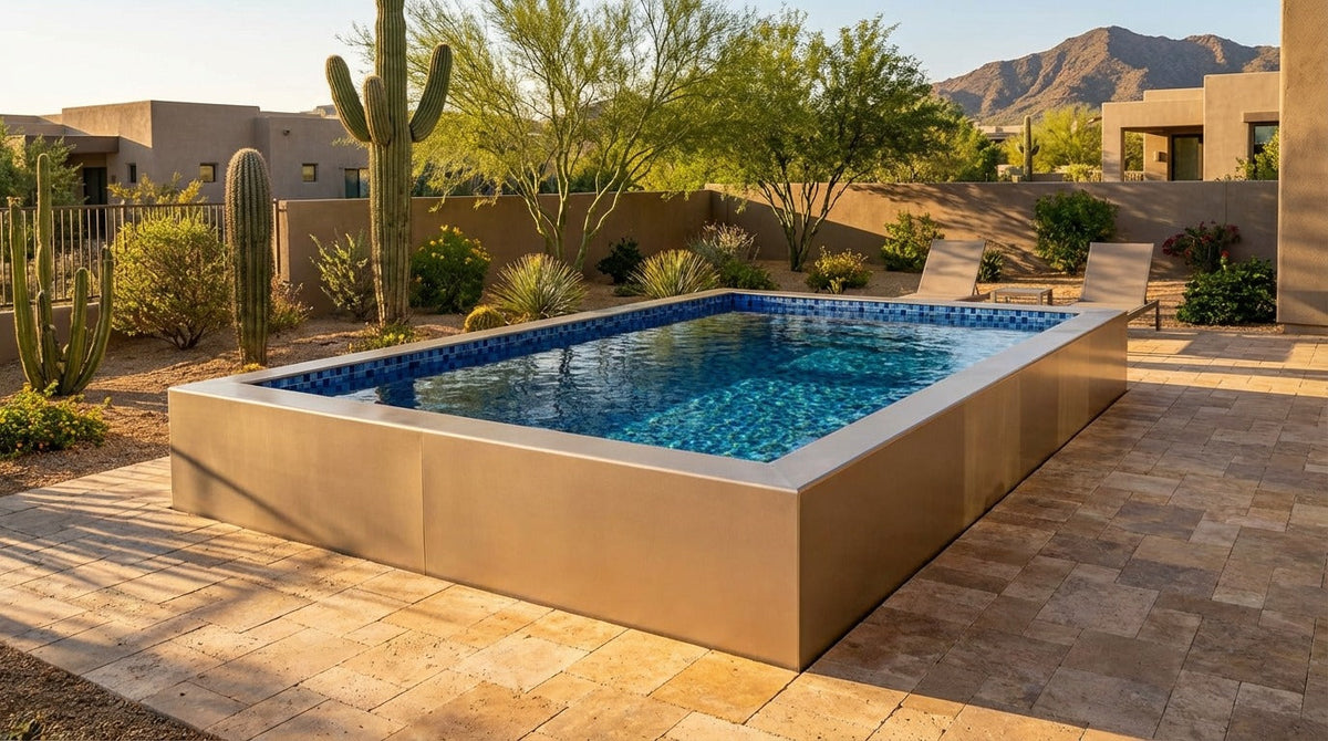 12 x 16 Champagne Mist Mystic Blue Architectural Pool