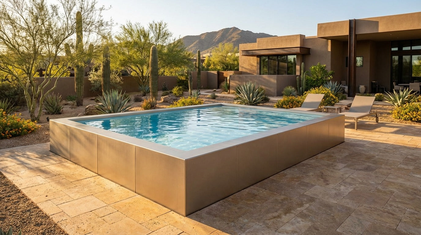 12 x 16 Champagne Mist Aqua Blue Architectural Pool