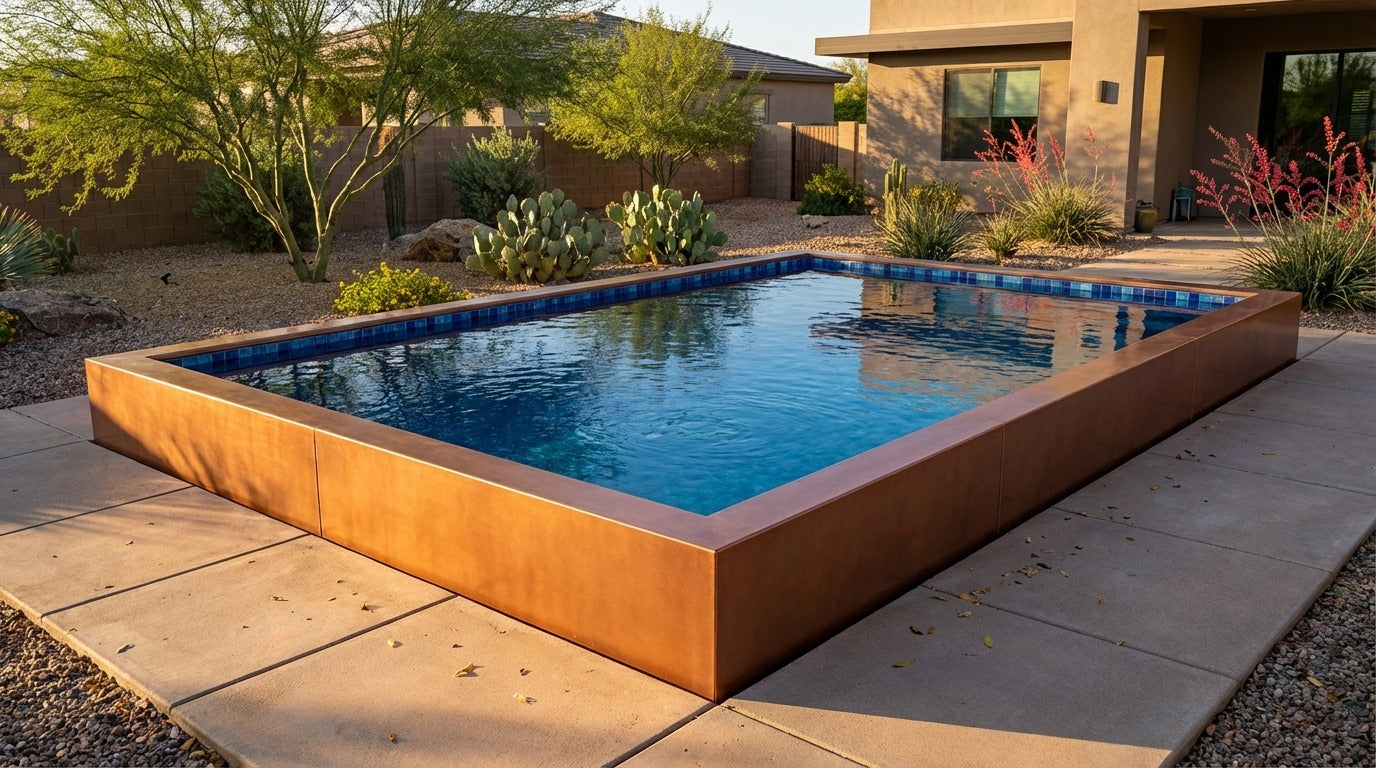 12 x 16 Espresso Copper Mystic Blue Architectural Pool