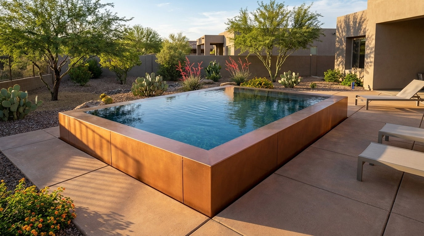 12 x 16 Espresso Copper Deep Sea Blue Architectural Pool