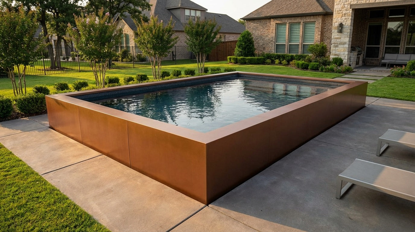 12 x 16 Espresso Copper Titanium Stone Architectural Pool