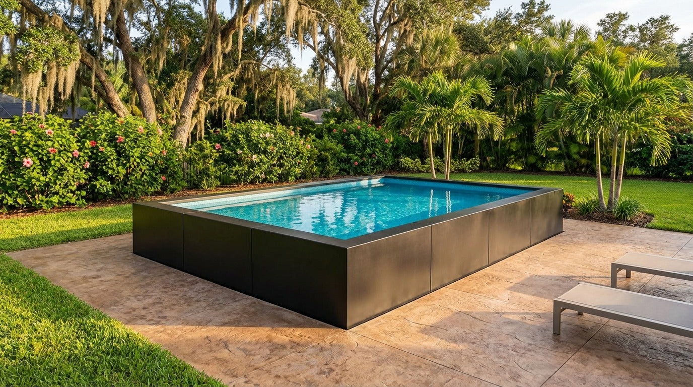 12 x 16 Midnight Black Blue Topaz Architectural Pool