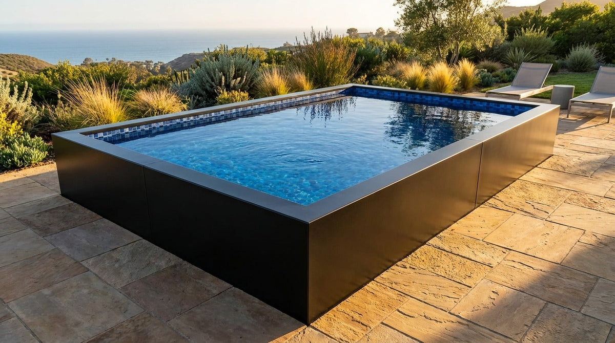 12 x 16 Midnight Black Mystic Blue Architectural Pool