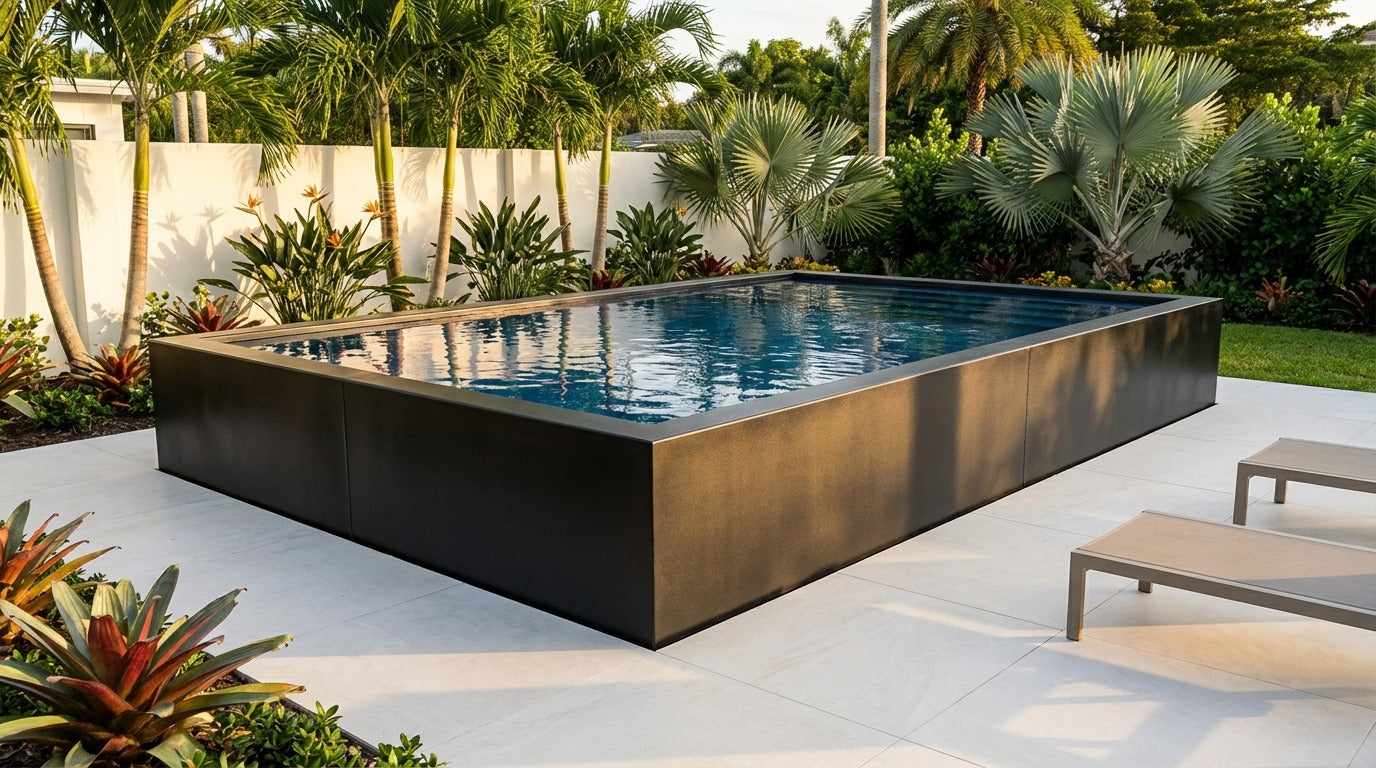 12 x 16 Midnight Black Deep Sea Blue Architectural Pool