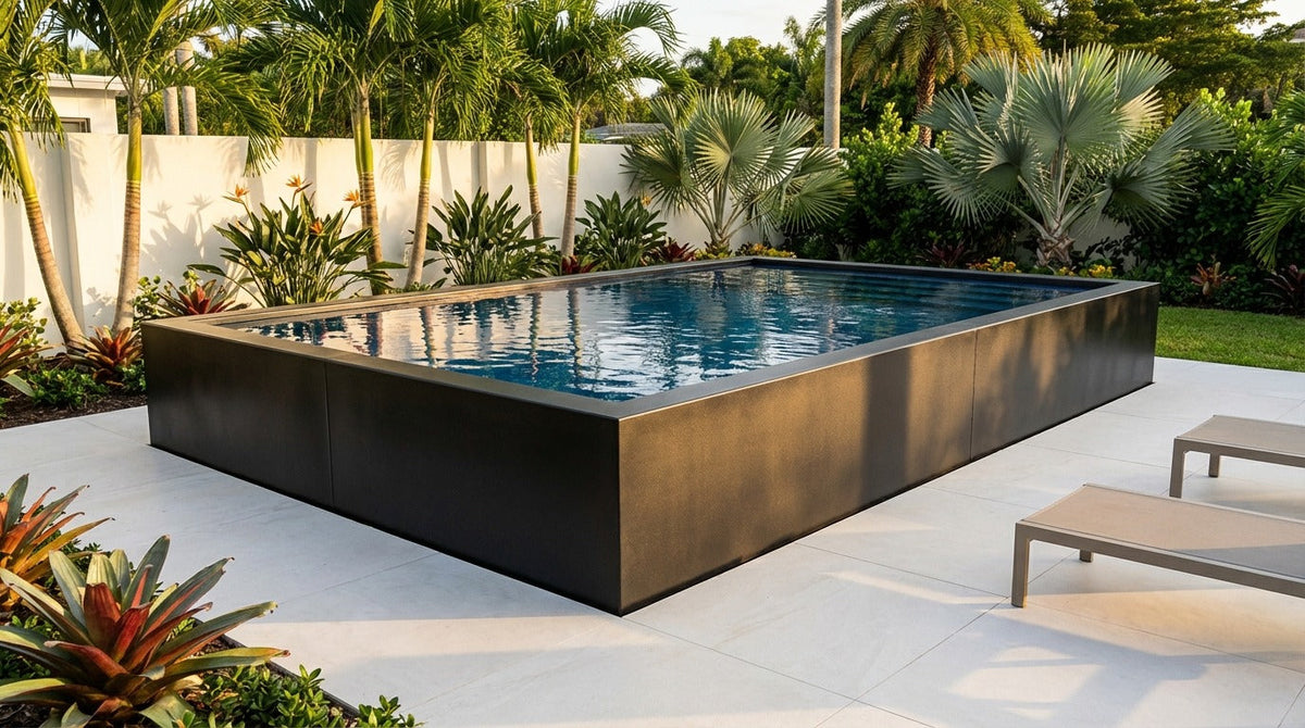 12 x 16 Midnight Black Deep Sea Blue Architectural Pool