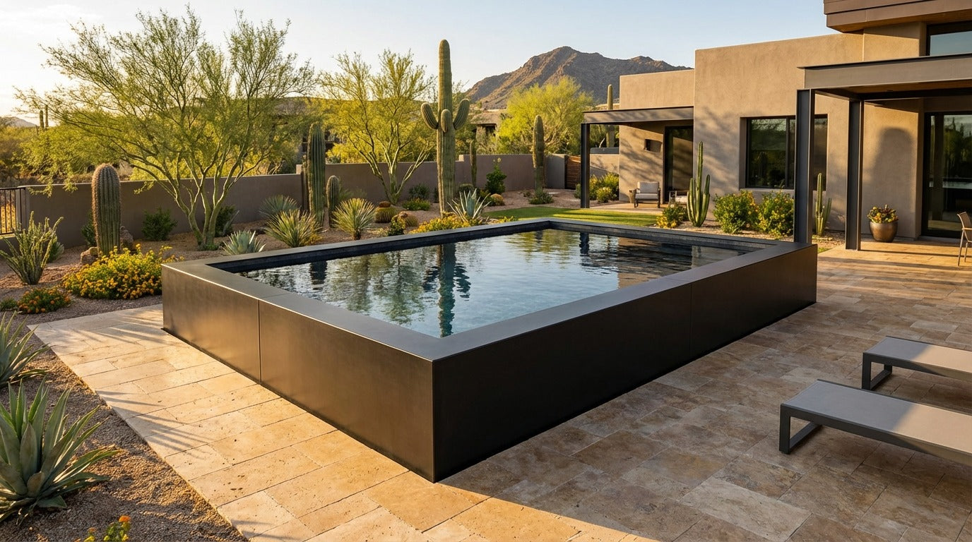 12 x 16 Midnight Black Titanium Stone Architectural Pool