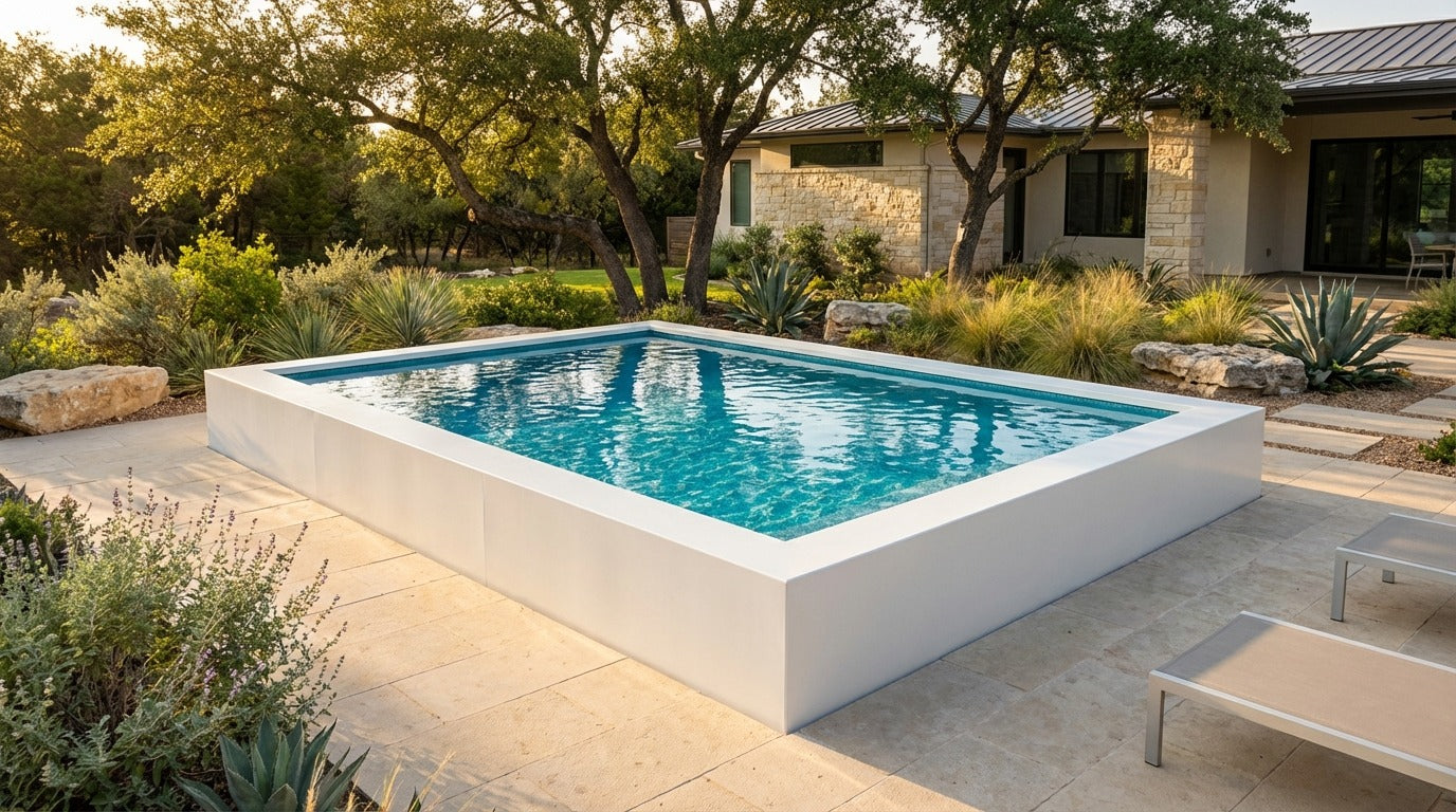 12 x 16 Alpine White Blue Topaz Architectural Pool