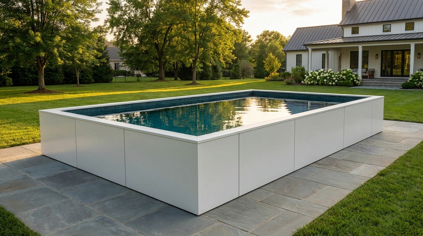 12 x 16 Alpine White Black Sapphire Architectural Pool