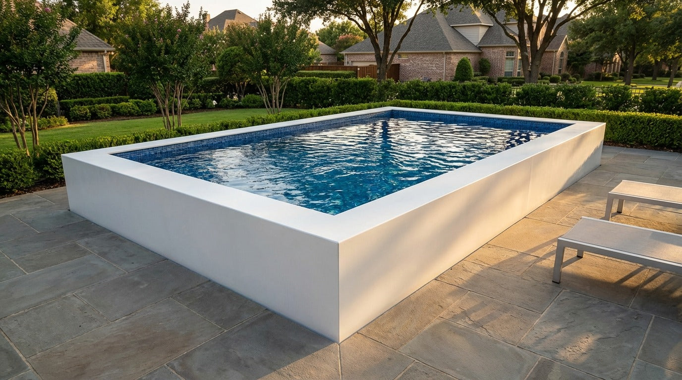 12 x 16 Alpine White Mystic Blue Architectural Pool
