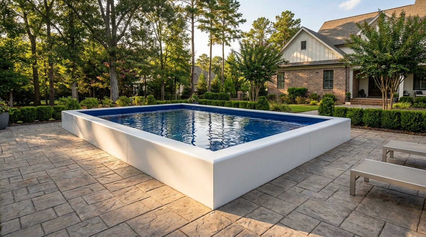 12 x 16 Alpine White Deep Sea Blue Architectural Pool