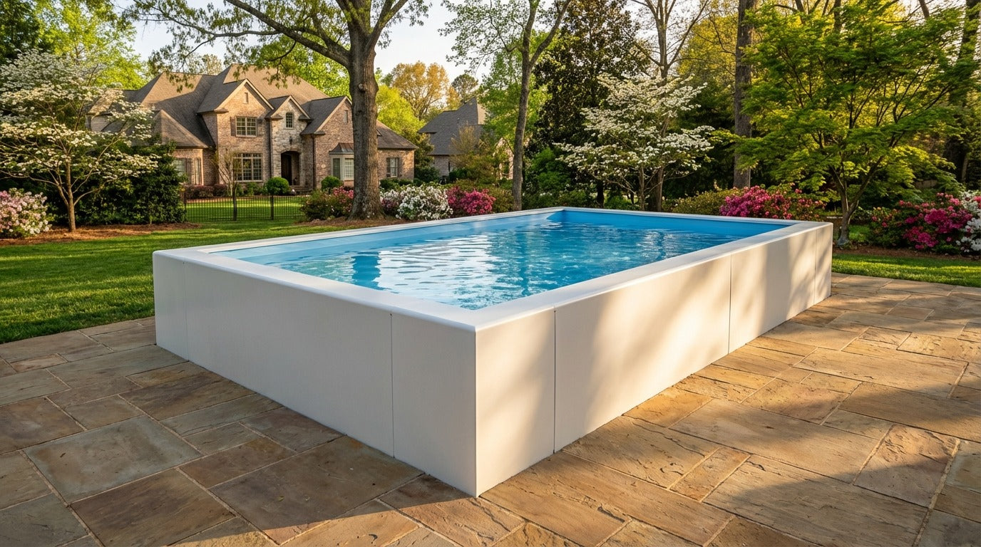 12 x 16 Alpine White Aqua Blue Architectural Pool