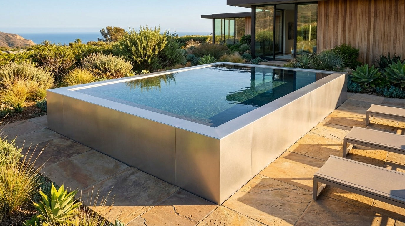 12 x 16 Platinum Silver Titanium Stone Architectural Pool