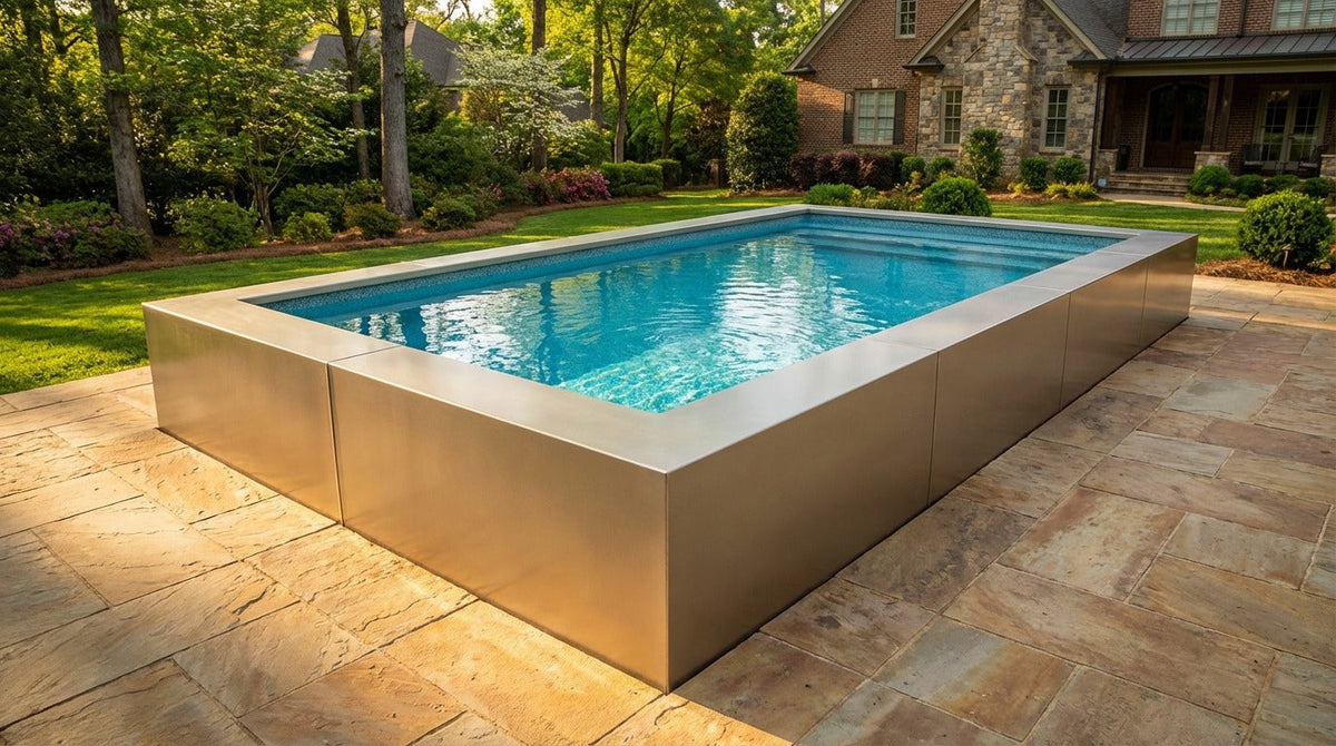 12 x 20 Champagne Mist Blue Topaz Architectural Pool