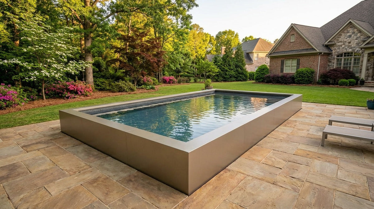 12 x 20 Champagne Mist Titanium Stone Architectural Pool