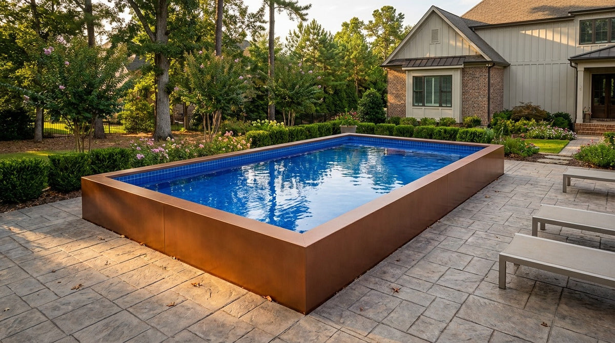 12 x 20 Espresso Copper Blue Matrix Architectural Pool