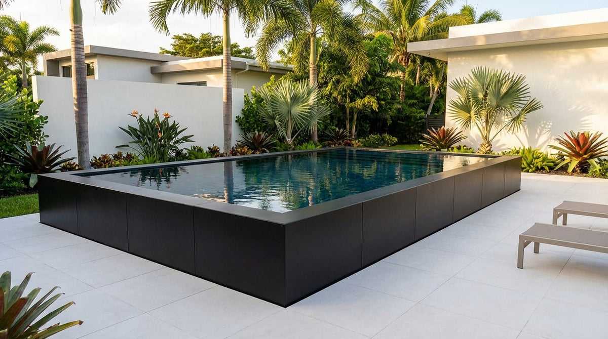 12 x 20 Midnight Black Black Sapphire Architectural Pool