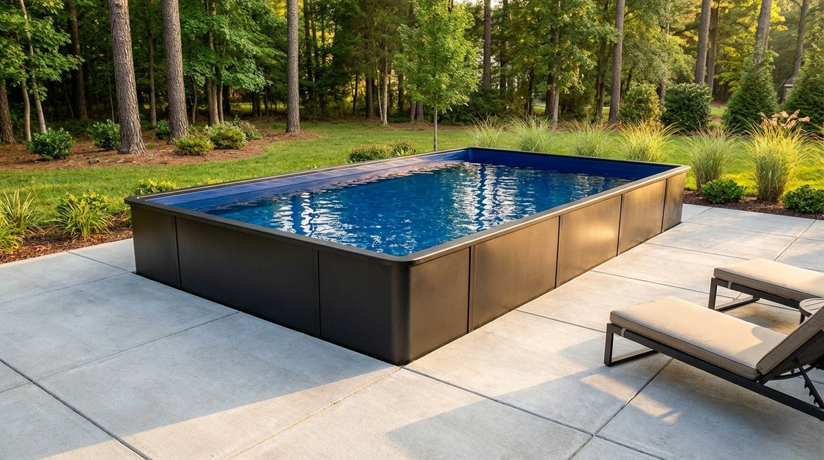 12 x 20 Midnight Black Deep Sea Blue Architectural Pool