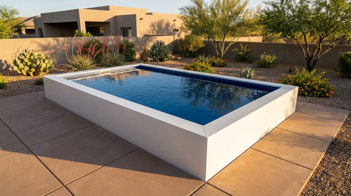 12 x 20 Alpine White Deep Sea Blue Architectural Pool