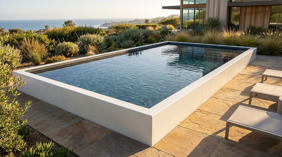 12 x 20 Alpine White Titanium Stone Architectural Pool