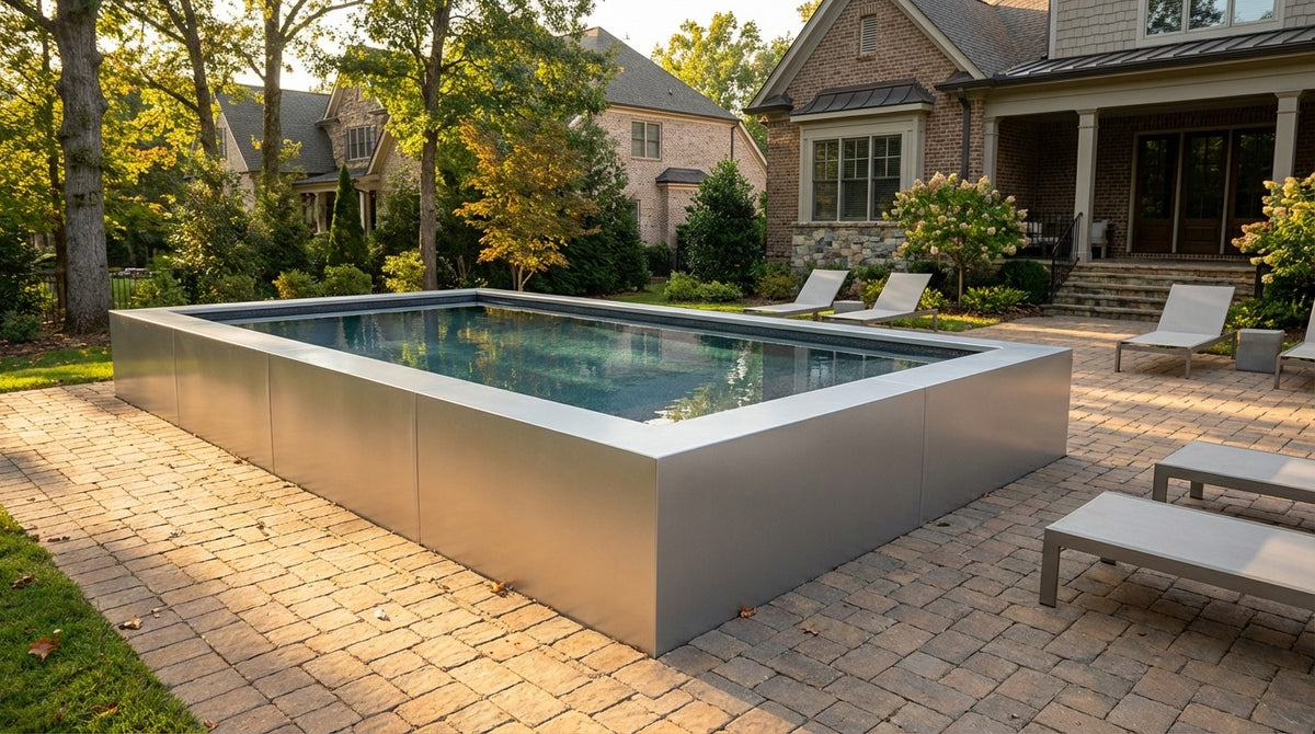12 x 20 Platinum Silver Titanium Stone Architectural Pool