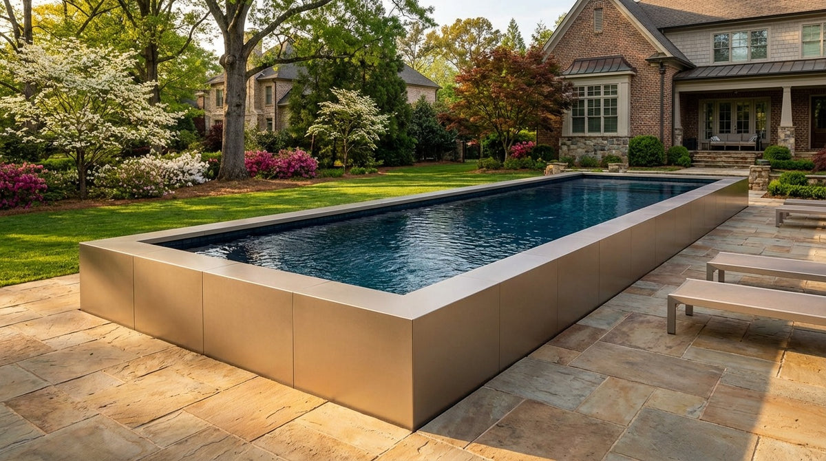 12 x 48 Champagne Mist Black Sapphire Architectural Pool