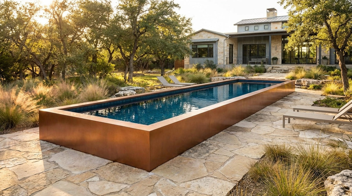 12 x 48 Espresso Copper Black Sapphire Architectural Pool