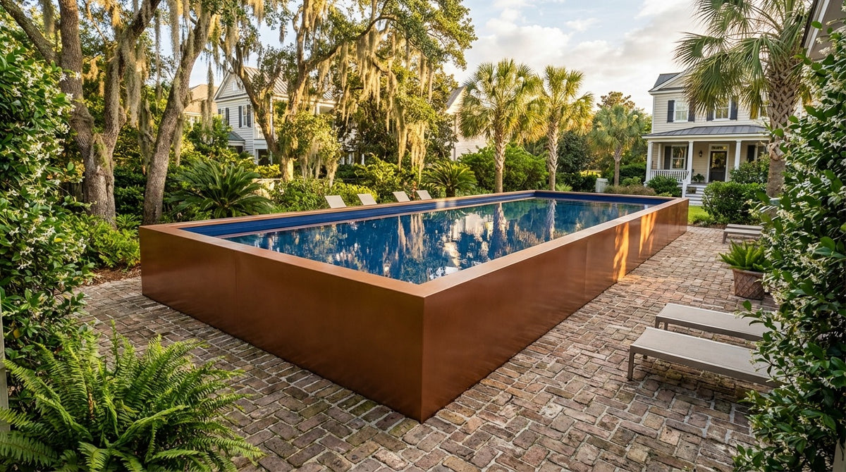 12 x 48 Espresso Copper Deep Sea Blue Architectural Pool