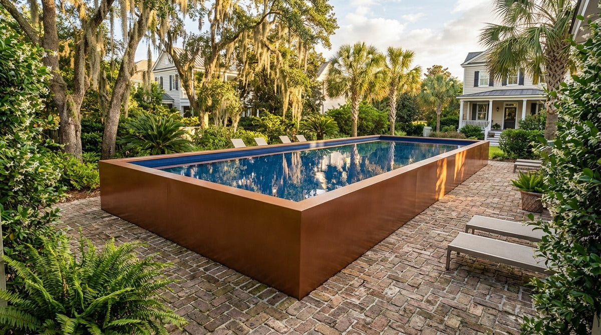 12 x 48 Espresso Copper Deep Sea Blue Architectural Pool