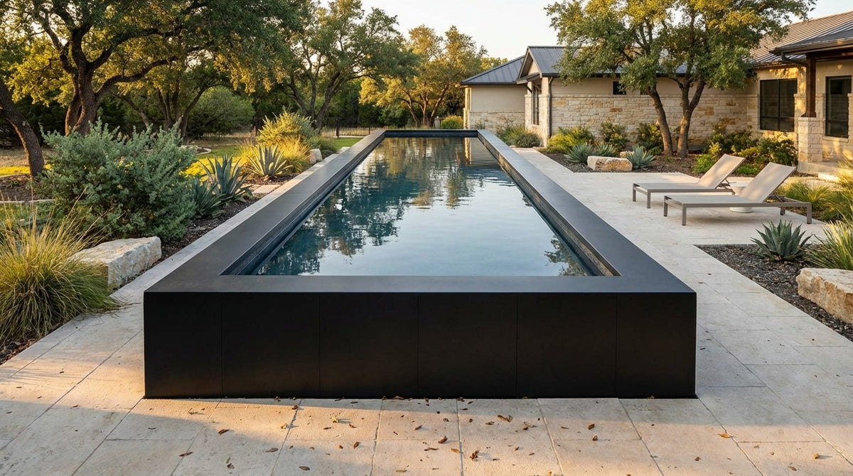 12 x 48 Midnight Black Titanium Stone Architectural Pool
