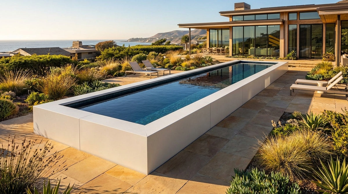 12 x 48 Alpine White Black Sapphire Architectural Pool