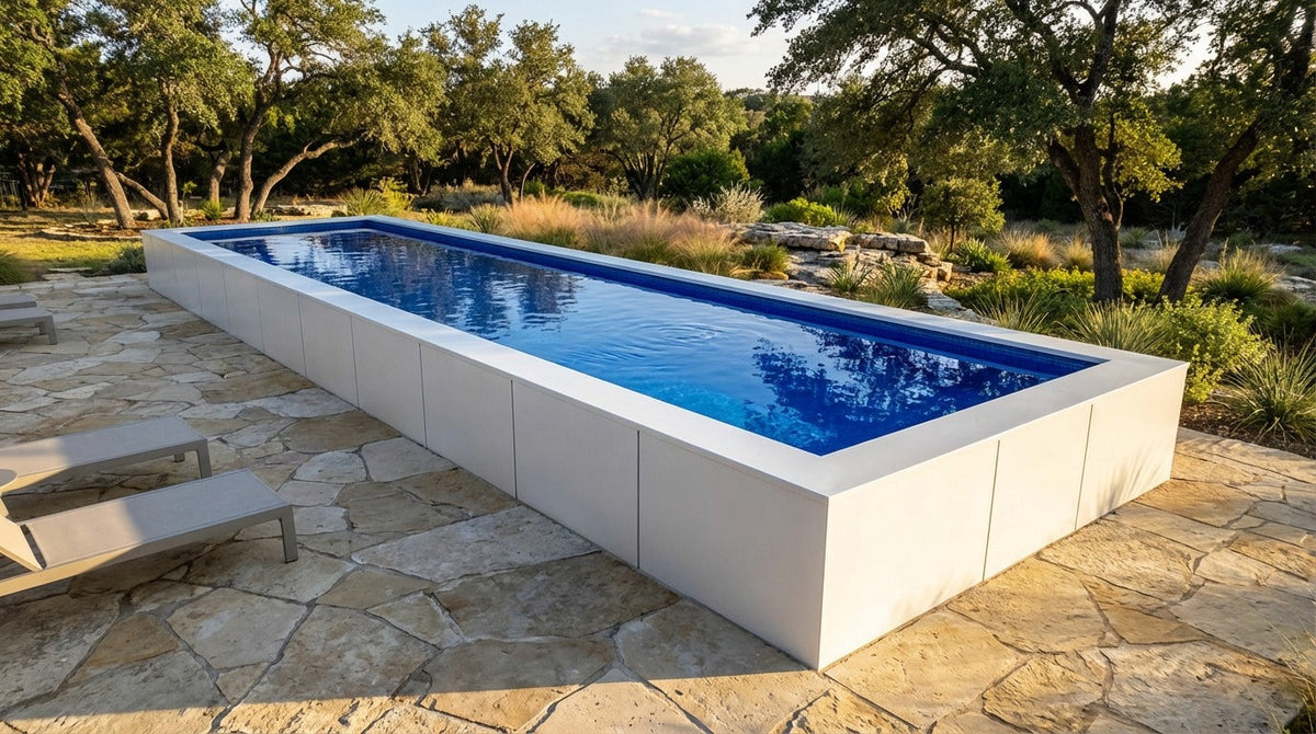12 x 48 Alpine White Blue Matrix Architectural Pool