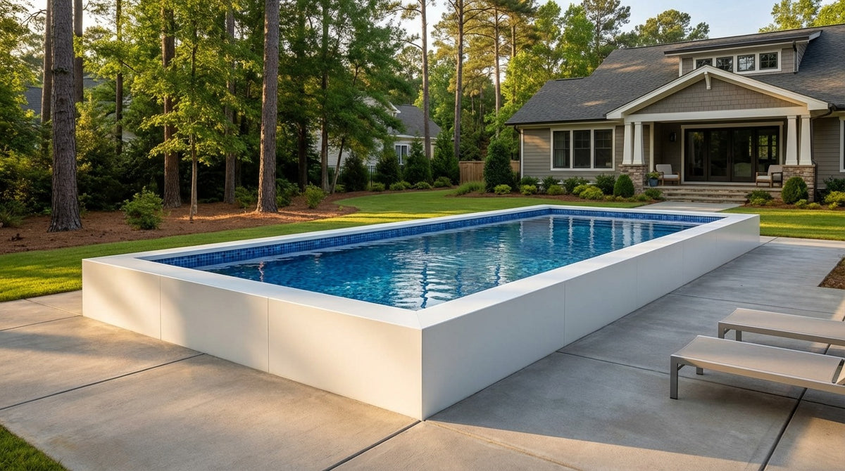 12 x 48 Alpine White Mystic Blue Architectural Pool