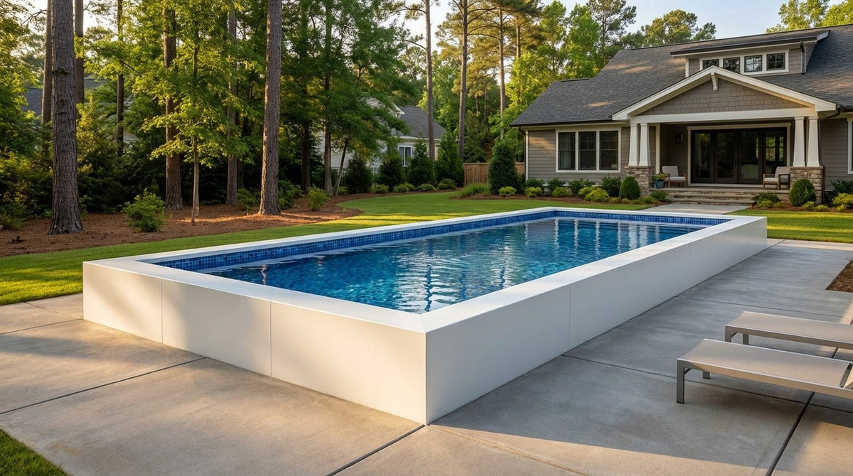 12 x 48 Alpine White Mystic Blue Architectural Pool