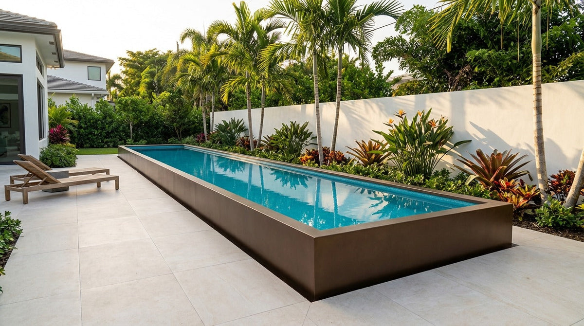12 x 52 Canyon Bronze Blue Topaz Architectural Pool