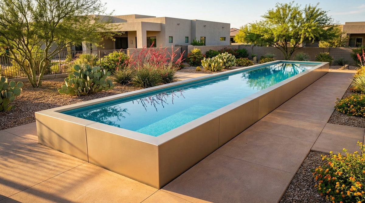 12 x 52 Champagne Mist Blue Topaz Architectural Pool