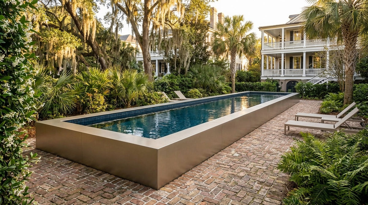 12 x 52 Champagne Mist Black Sapphire Architectural Pool